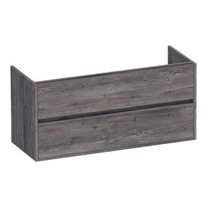 Saniclass Nexxt Wastafelonderkast - 120x46x55cm - 2 greeploze softclose lades - 2 sifonuitsparingen - MFC - grey Canyon OK-NX120-2GC