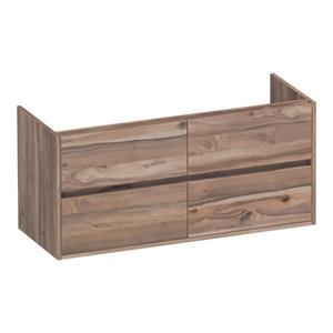 Saniclass Nexxt Wastafelonderkast - 120x46x55cm - 4 greeploze softclose lades - 2 sifonuitsparingen - MFC - Almond OK-NX120-4AL