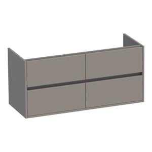 Saniclass Nexxt Wastafelonderkast - 120x46x55cm - 4 greeploze softclose lades - 2 sifonuitsparingen - MDF - mat taupe 1625