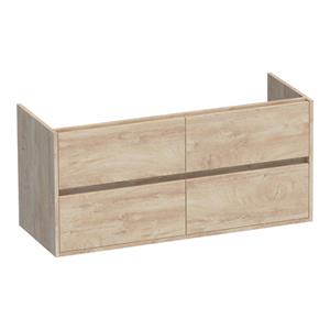 Saniclass Nexxt Wastafelonderkast - 120x46x55cm - 4 greeploze softclose lades - 2 sifonuitsparingen - MFC - sahara 1685