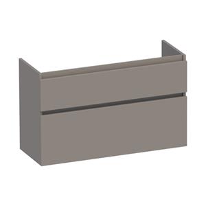 Saniclass Advance Small Wastafelonderkast - 100x39x60cm - 2 softclose greeploze lades - 1 sifonuitsparing - MDF mat taupe OK-AD100SMT