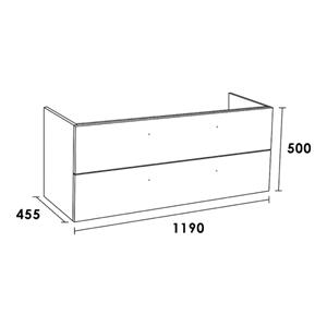 Saniclass EX WastafelOnderkast - 120x46x50cm - 2 softclose lades - zonder greep - 1 sifonuitsparing - MFC - old castle 1317