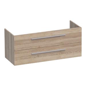 Saniclass EX WastafelOnderkast - 120x46x50cm - 2 softclose lades - zonder greep - 1 sifonuitsparing - MFC - legno calore 1332