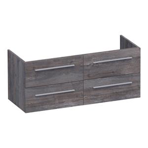 Saniclass EX WastafelOnderkast - 120x46x50cm - 4 softclose lades - zonder greep - 2 sifonuitsparingen - MFC - grey Canyon OK-EX120-4GC