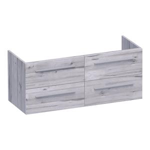 Saniclass EX WastafelOnderkast - 120x46x50cm - 4 softclose lades - zonder greep - 2 sifonuitsparingen - MFC - Birch OK-EX120-4BR