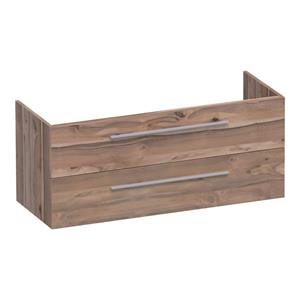 Saniclass EX WastafelOnderkast - 120x46x50cm - 2 softclose lades - zonder greep - 2 sifonuitsparingen - MFC - Almond OK-EX120-2AL