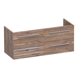 Saniclass EX WastafelOnderkast - 120x46x50cm - 4 softclose lades - zonder greep - 2 sifonuitsparingen - MFC - Almond OK-EX120-4AL