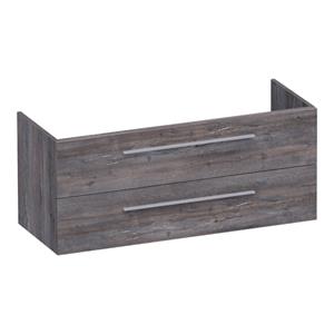 Saniclass EX WastafelOnderkast - 120x46x50cm - 2 softclose lades - zonder greep - 2 sifonuitsparingen - MFC - grey Canyon OK-EX120-2GC