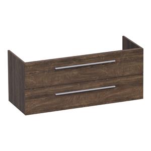 Saniclass EX WastafelOnderkast - 120x46x50cm - 2 softclose lades - zonder greep - 2 sifonuitsparingen - MFC - burned bark 1368