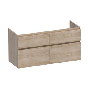 Saniclass Advance Wastafelonderkast - 120x46x60cm - 4 softclose greeploze lades - 2 sifonuitsparingen - en MFC - legno calore OK-AD120-4LC