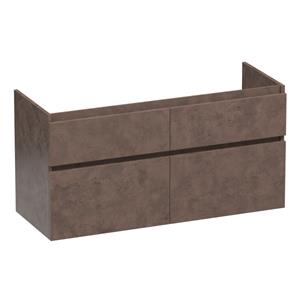 Saniclass Advance Wastafelonderkast - 120x46x60cm - 4 softclose greeploze lades - 2 sifonuitsparingen - en MFC - Rusty OK-AD120-4RU