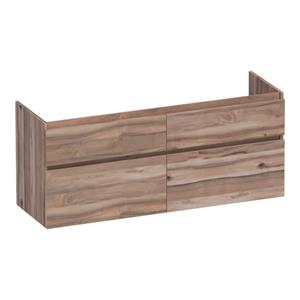 Saniclass Advance Wastafelonderkast - 140x46x60cm - 4 softclose greeploze lades - 2 sifonuitsparingen - en MFC - Almond OK-AD140AL