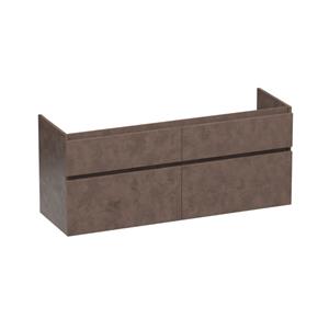 Saniclass Advance Wastafelonderkast - 140x46x60cm - 4 softclose greeploze lades - 2 sifonuitsparingen - en MFC - Rusty OK-AD140RU