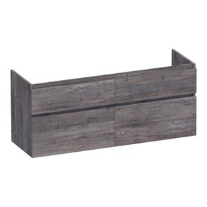 Saniclass Advance Wastafelonderkast - 140x46x60cm - 4 softclose greeploze lades - 2 sifonuitsparingen - en MFC - grey Canyon OK-AD140GC