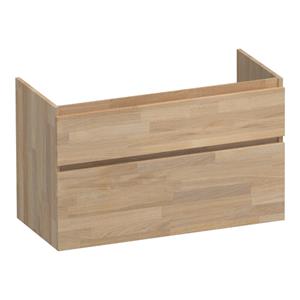 Saniclass Advance Wastafelonderkast - 100x46x60cm - 2 softclose greeploze lades - 1 sifonuitsparing - hout - grey oak OK-NWA100GO