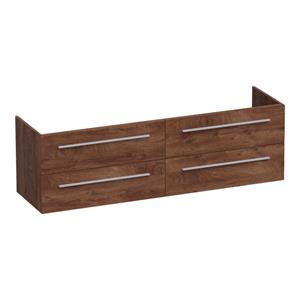 Saniclass EX WastafelOnderkast - 160x46x50cm - 4 softclose lades - zonder greep - 2 sifonuitsparingen - MFC - viking shield 1360