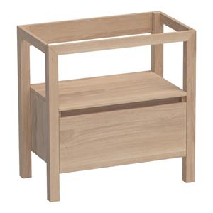 Saniclass Staand Wastafelonderkast - 80x46x80cm - 1 greeploos lade - uitsparing - hout - Smoked oak 10066SOG