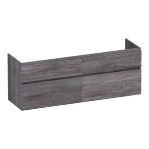 Saniclass Advance Wastafelonderkast - 160x46x60cm - 4 softclose greeploze lades - 2 sifonuitsparingen - en MFC - grey Canyon OK-AD160GC