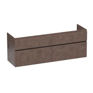 Saniclass Advance Wastafelonderkast - 160x46x60cm - 4 softclose greeploze lades - 2 sifonuitsparingen - en MFC - Rusty OK-AD160RU