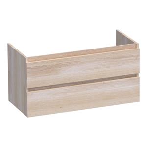 Saniclass Solution Wastafelonderkast - 100x46x50cm - 2 softclose greeploze lades - 1 sifonuitsparing - hout - white oak OK-MES100WO