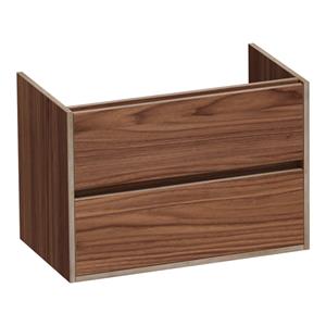 Saniclass Nexxt Wastafelonderkast - 80x46x55cm - 2 greeploze softclose lades - 1 sifonuitsparing - hout - natural walnut OK-WWN80NWA