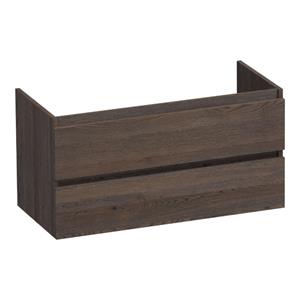 Saniclass Solution Wastafelonderkast - 100x46x50cm - 2 softclose greeploze lades - 1 sifonuitsparing - hout - black oak OK-MES100BO