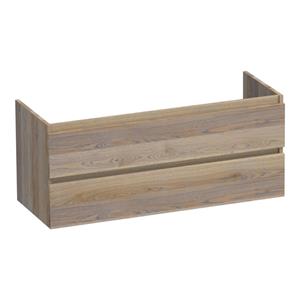 Saniclass Solution Wastafelonderkast - 120x39x50cm - 2 softclose greeploze lades - 1 sifonuitsparing - hout - Vintage oak OK-MES1201VO