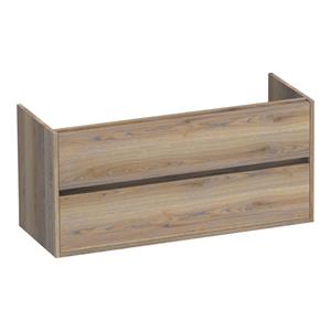 Saniclass Nexxt Wastafelonderkast - 120x46x55cm - 2 greeploze softclose lades - 2 sifonuitsparingen - hout - Vintage oak OK-MEN1202VO