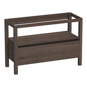 Saniclass Staand Wastafelonderkast - 120x46x80cm - 1 greeploos lade - uitsparing - hout - black oak 10064BOG