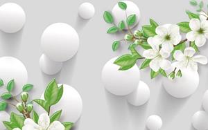 Papermoon Fototapete »Abstrakt 3D Effekt mit Blumen«, Vliestapete, hochwertiger Digitaldruck, inklusive Kleister