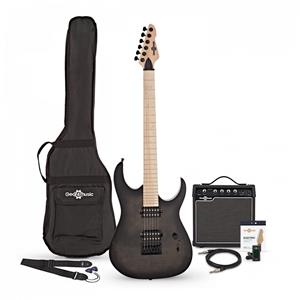 Gear4Music Harlem S Electric Guitar + 15W Amp Pack Trans Black