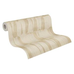 Holz Tapete Profhome 387432 heißgeprägte Vliestapete leicht strukturiert mit geometrischen Formen schimmernd beige oliv-braun grau 5,33 m2 - beige