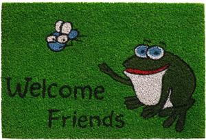 Fußmatte Kokosmatte Frosch Welcome Friends 40x60 cm, matches21 HOME & HOBBY, rechteckig, Höhe: 15 mm