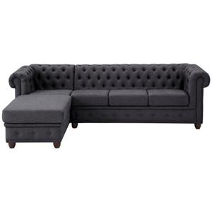 Home affaire Ecksofa New Castle, hochwertige Knopfheftung in Chesterfield-Design, B/T/H: 255(171/72)