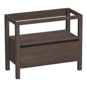 Saniclass Staand Wastafelonderkast - 100x46x80cm - 1 greeploos lade - uitsparing - hout - black oak 10062BOG