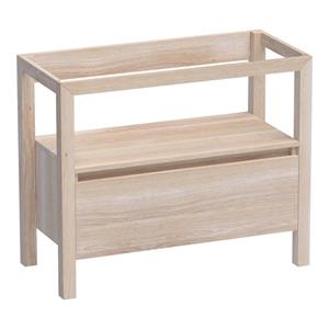 Saniclass Staand Wastafelonderkast - 100x46x80cm - 1 greeploos lade - uitsparing - hout - white oak 10062WOG