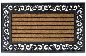 BURI Fußmatte Relief Gummimatte mit Kokoseinlage 75x45cm Türvorleger Fußmatte Fußabt, 