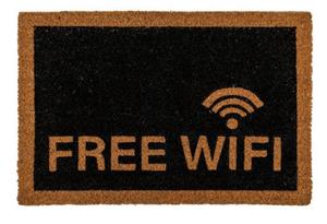 ReWu Fußmatte Fußmatte Free Wifi, ca 60 x 40 cm, mit Headercard zum Aufhängen, 