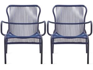 Vincent Sheppard Loop Lounge Chair Rope - Set Van 2 - Indigo