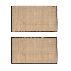 HAC24 Fußmatte 2x Bambusmatte Bad Küche Flur Läufer Vorleger Küchenteppich, , Rechteckig, Höhe: 5 mm, Bambus 60 x 90 cm Rutschfest