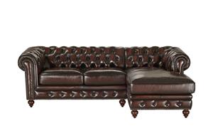 Primo Ecksofa  Chesterfield ¦ braun ¦ Maße (cm): B: 251 H: 81 T: 166  - Möbel Kraft