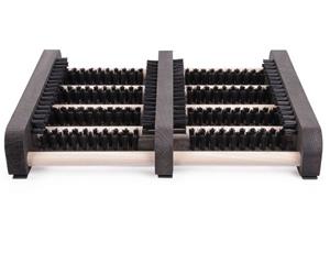 ONDIS24 Fußmatte Fußabtreter Schuhabstreifer mit Seitenleisten aus Holz, , rechteckig, Höhe: 60 mm, Bürsten aus Nylon, für Innen- und Außenbereich