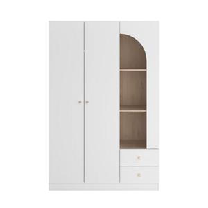 Leen Bakker Kledingkast Milou 2-deurs - wit/eiken - 200x130x56,5 cm