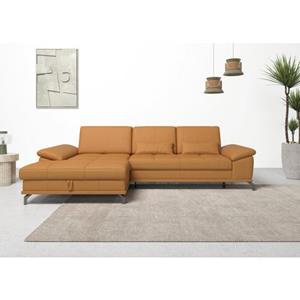 Places of Style Ecksofa Costello, incl. Sitztiefenverstellung und Armlehnfunktion, incl. 3 Nierenkissen