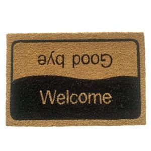 Carpetia Fußmatte Kreativer Schuhabtreter aus Kokos „Welcome-Good bye“ braun, , Rechteckig