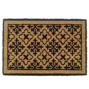 Carpetia Fußmatte Schuhabstreifer mit Ornamenten & Bordüre • strapazierfähiges Kokos, , Rechteckig