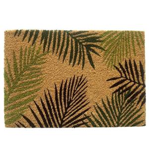 Teppich-Traum Fußmatte Exotischer Kokos Schuhabstreifer mit Palmenblättern in grün, , Rechteck