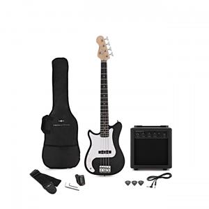 Gear4Music VISIONSTRING 3/4 Left Handed Bass Guitar Pack Black