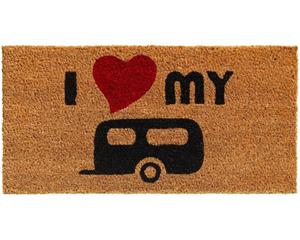 Matches21 HOME & HOBBY Fußmatte Fußmatte Kokos INDOOR I LOVE MY & Wohnwagen 25x50 cm, , rechteckig, Höhe: 15 mm