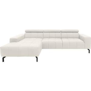 DOMO collection Ecksofa Cunelli, wahlweise inklusive 6-fach verstellbarer Kopfteilverstellung